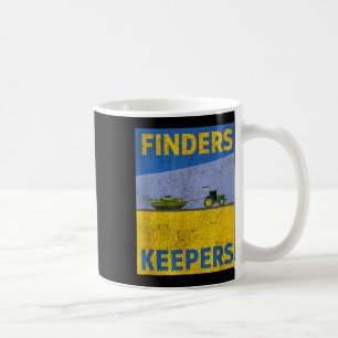 Lustige Finder behalten Ukraine-Flagge Macht Unter Kaffeetasse