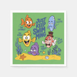 Lustige Fischfiguren Serviette
