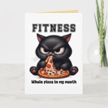 Lustige Fitness Schwarze Katzen Pizza