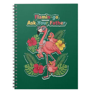 Lustige Flamingo-Mutter Frag Deinen Vater Retro-Tr Notizblock