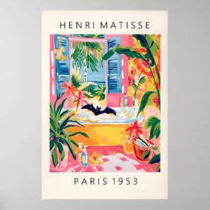 Lustige Fledermaus-Kunst, Rosa Wandkunst, Matisse Poster