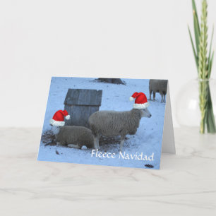 Lustige Fleece-Navidad-Mutterschaf-Weihnachtskarte Feiertagskarte