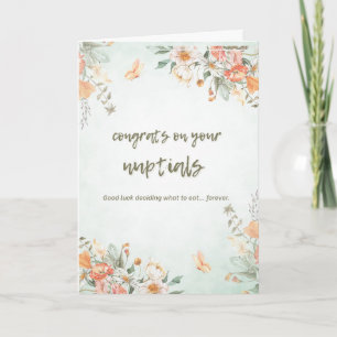 Lustige Florale Gratulations-Hochzeitskarte Karte