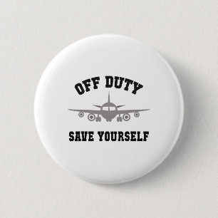 Lustige Flugbegleiterin Außer Dienst Rette dich se Button