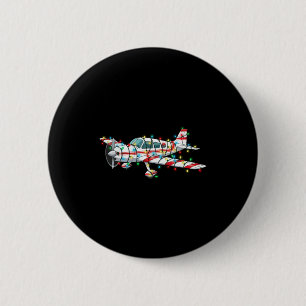 Lustige Flugzeug-Weihnachtsgrafik-Lichter Liebhabe Button