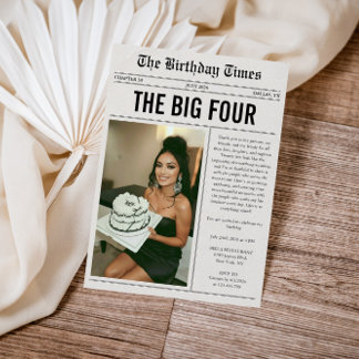 Lustige Foto-Zeitung 40. Geburtstag Einladung
