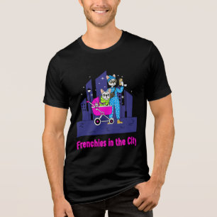 Lustige Franzosen in der Stadt Süße französische Tri-Blend Shirt