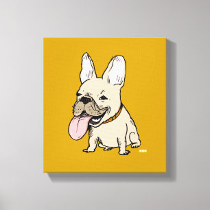 Lustige französische Bulldogge mit der enormen Leinwanddruck