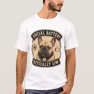 Lustige Französische Bulldogge mit sozialer Batter T-Shirt