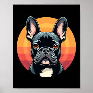 Lustige Französische Bulldogge Retro-Outfits Kleid Poster