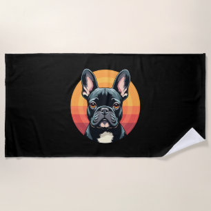 Lustige Französische Bulldogge Retro-Outfits Kleid Strandtuch