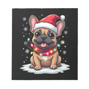 Lustige Französische Bulldoggen Weihnachten Santa Notizblock