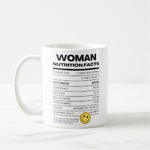 Lustige Frau Nährwertangaben Kaffeetasse