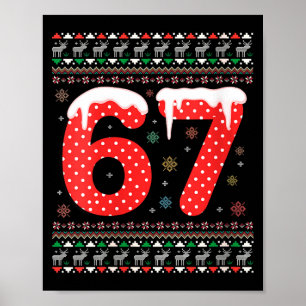 Lustige Frauen 67 Meme Weihnachten PJs Six Seven G Poster