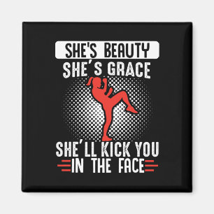 Lustige Frauen Martial Arts Muay Thai Magnet