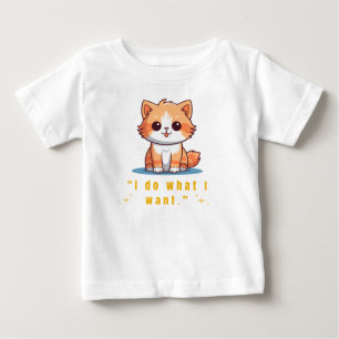 Lustige freche Katze "Ich mache was ich will" Süße Baby T-shirt
