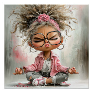 Lustige freche Yoga-Kunst Poster