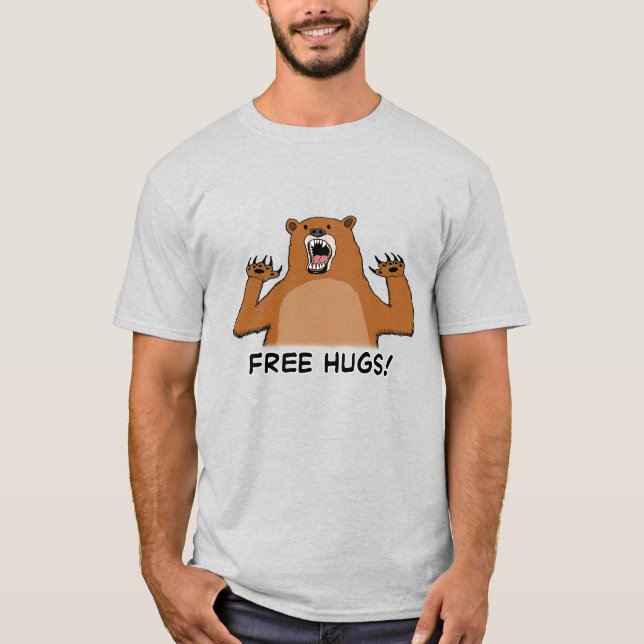Lustige freie feste Umarmungen T-Shirt (Vorderseite)