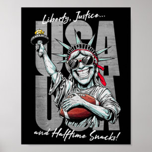 Lustige Freiheitsstatue Football USA Amerikanische Poster