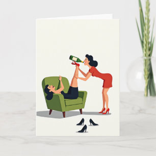 Lustige Freunde Illustrationskarte Karte