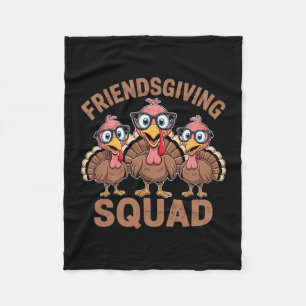 Lustige Friendsgiving-Truthahn-Trott-Mannschaft pa Fleecedecke
