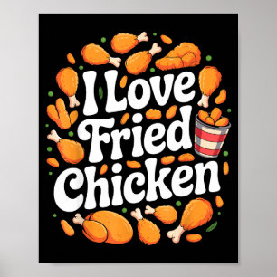 Lustige Frittierte Hähnchen Kunst Für Männer Fraue Poster