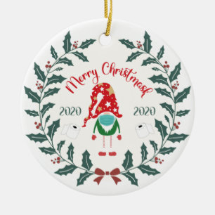lustige frohe Christmask, Quarantine 2020 Keramik Ornament
