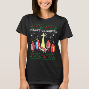 Lustige Frohe Glizzmas Hot Dogs Familien Gruppe Hä T-Shirt