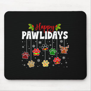 Lustige Frohe Pawlidays Weihnachten Hund Pfote Xma Mousepad