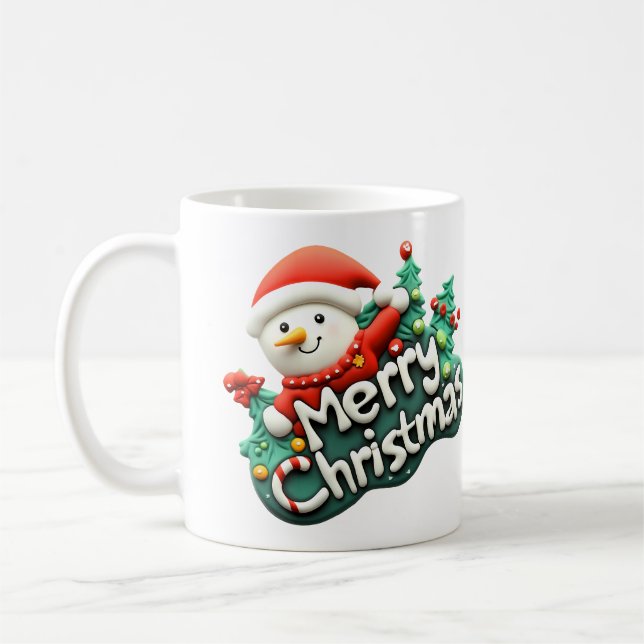 lustige frohe Weihnachten Kaffeetasse (Links)