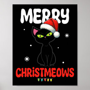 Lustige Fröhliche Christmeows Fröhliche Katze Weih Poster