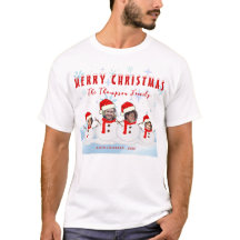 Lustige Fröhliche Weihnachten Schneemann Familie F