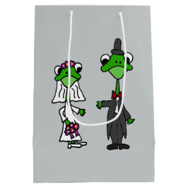 Lustige Frosch-Braut-und Bräutigam-Geschenk-Tasche Mittlere Geschenktüte