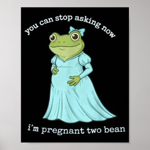 Lustige Frosch-Schwangerschaftsankündigung Mittela Poster