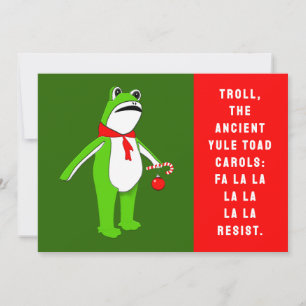 Lustige Frosch-Weihnachtsfeiertagskarten Feiertagskarte
