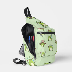 Lustige Frösche auf Achse Crossbody Bag