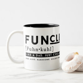 Lustige Funcle Definition - wie ein Vater gerade Zweifarbige Tasse