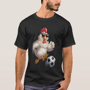 Lustige Fußball-Grafik Huhn trägt Sonnenbrille So T-Shirt