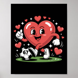 Lustige Fußball Herz 67 Meme Valentinstag Pyjama Poster