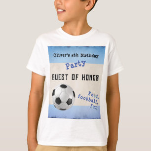 Lustige Fußball-Kinderparty Blau Ehrengast T-Shirt