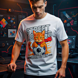 Lustige Fußballkatze, Geschenk für eine süße Straß Tri-Blend Shirt