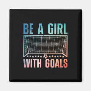 Lustige Fußballkunst für Frauen Mädchen Fußballspi Magnet