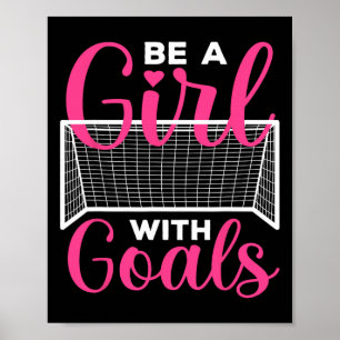Lustige Fußballkunst für Mädchen Teenager Frauen F Poster