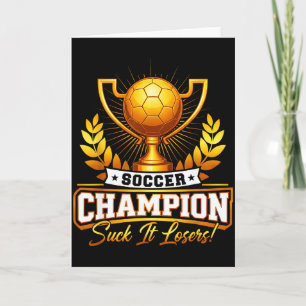 Lustige Fußballmeister-Trophäe Karte