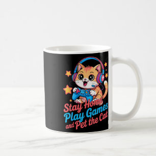 Lustige Gamer-Katze bleibt zu Hause2 Kaffeetasse