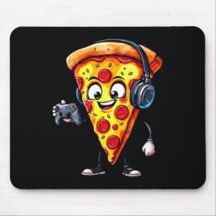 Lustige Gamer-Pizza-Essen-Videospiel-Männer-Jungen Mousepad