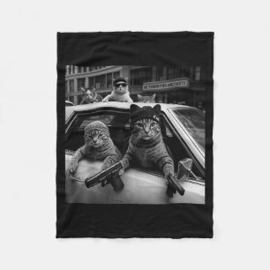 Lustige Gangster Katzen Männer Frauen Katzenliebha Fleecedecke
