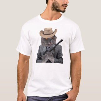 Lustige Gangsterkatze T-Shirt