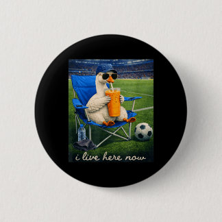 Lustige Gans Fußball Ich Lebe Hier Jetzt Button