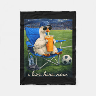 Lustige Gans Fußball Ich Lebe Hier Jetzt Fleecedecke